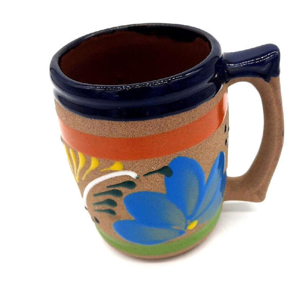 Large Mexican Pottery Stoneware 20 Oz Coffee Mug - Picture 1 of 6